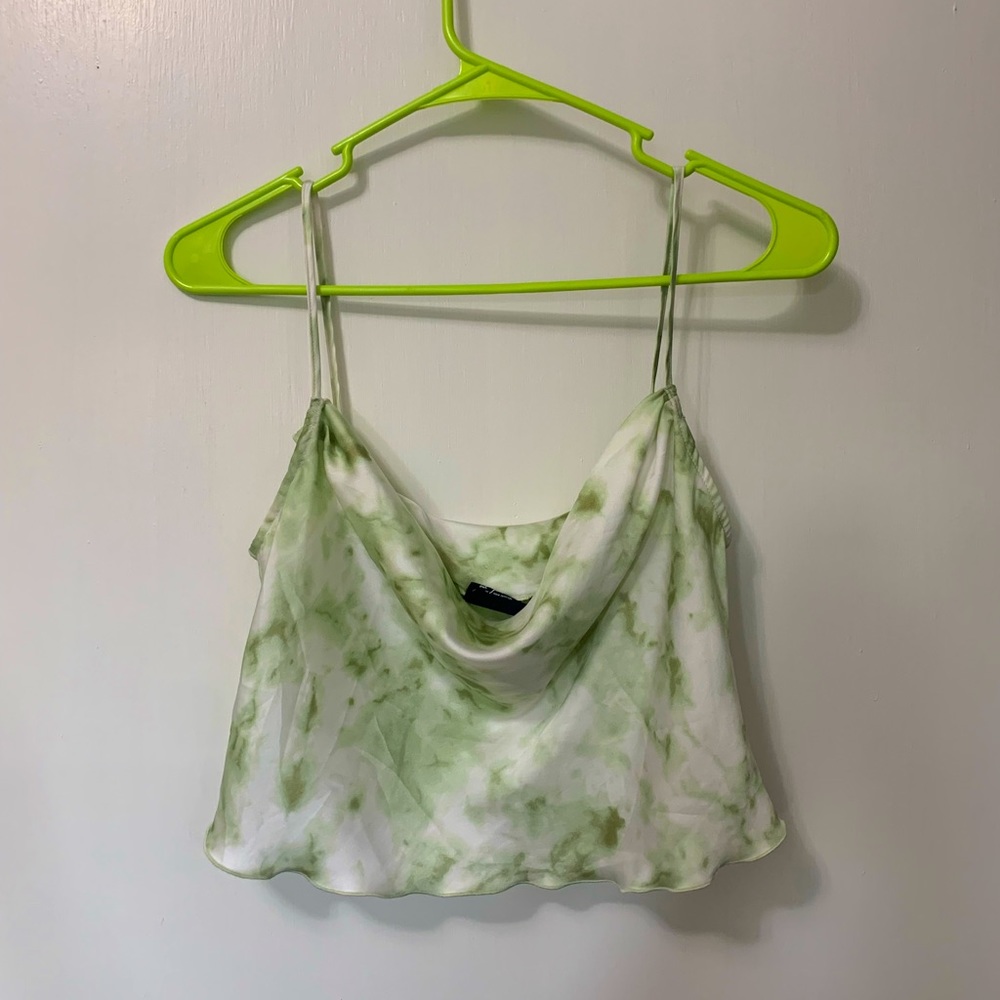 Urban Outfitters Marble Green cowl neck top